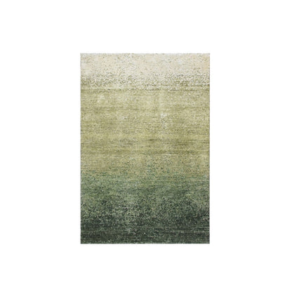 2'X3' Shades Of Green 100% Silk Textured With Gradation Design Sample Rug