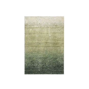 2'X3' Shades Of Green 100% Silk Textured With Gradation Design Sample Rug