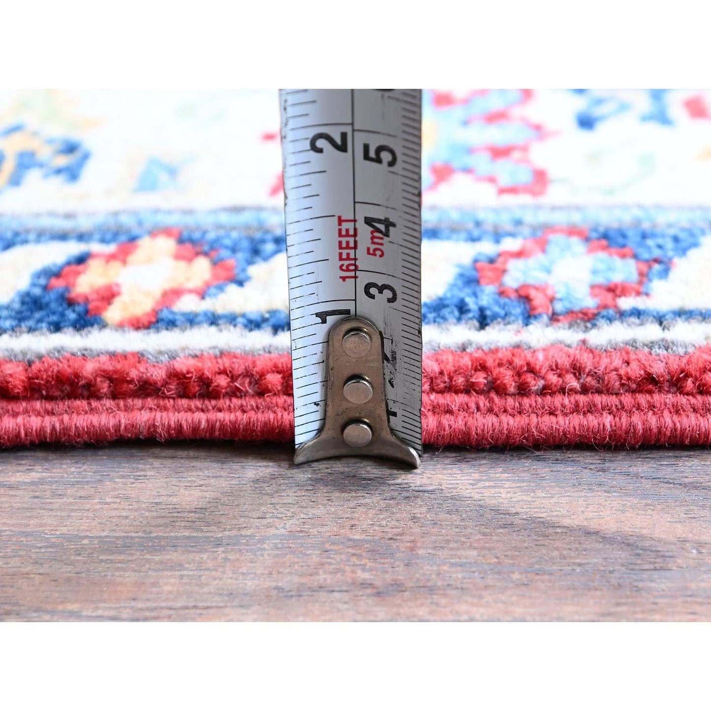 2'9"X6'7" Red Kazak With Medallions Design All Wool Hand Knotted Runner Rug