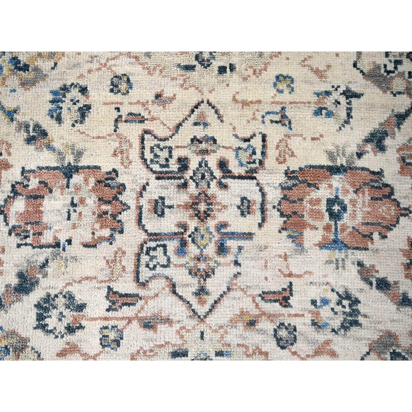 9'9"X14' Ivory Wool Hand Knotted Supple Mahal Design Oriental Rug