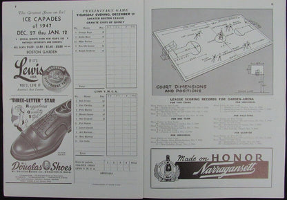 Vintage 1946 Boston Celtics Vs. St. Louis Bombers