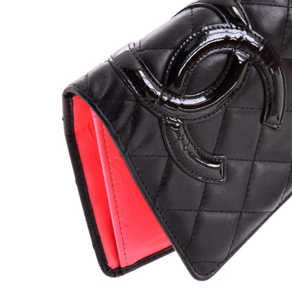 Chanel Cambon Bifold Wallet Quilted Calfskin Long
