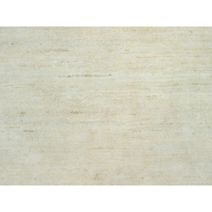 2'6"X6' White Luxuriouss Wool Hand Knotted Runner Oriental Rug