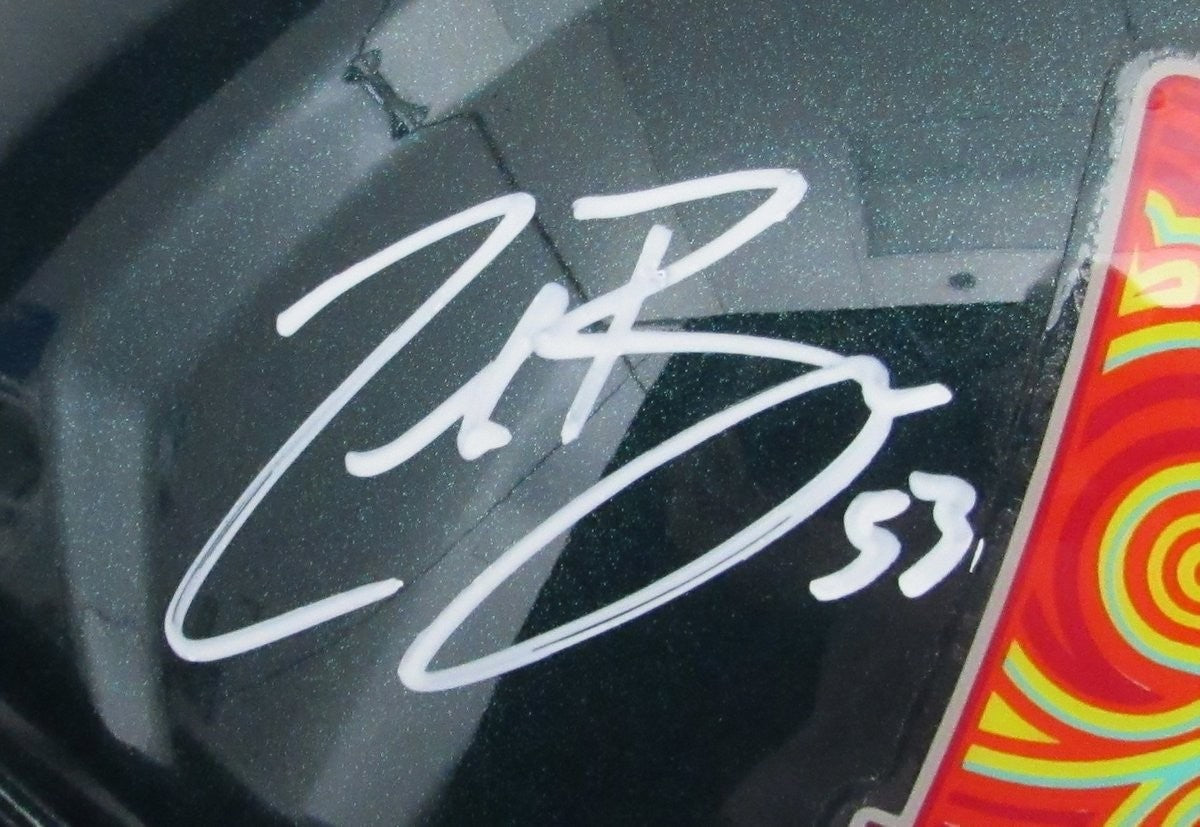 Zack Baun Signed Green Full Size Replica Sb Lix Champions Helmet Beckett 198924