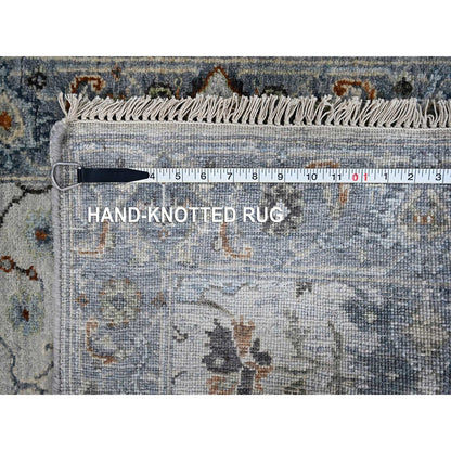2'5"X5'10" White Oushak With Floral Motifs Hand Knotted Wool Runner Rug