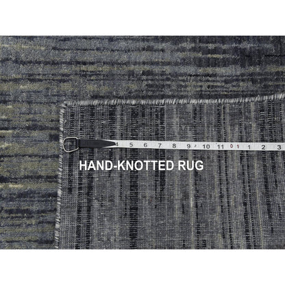 2'6"X10'2" Gray Wool Hand Knotted Modern Ombre Design Runner Rug