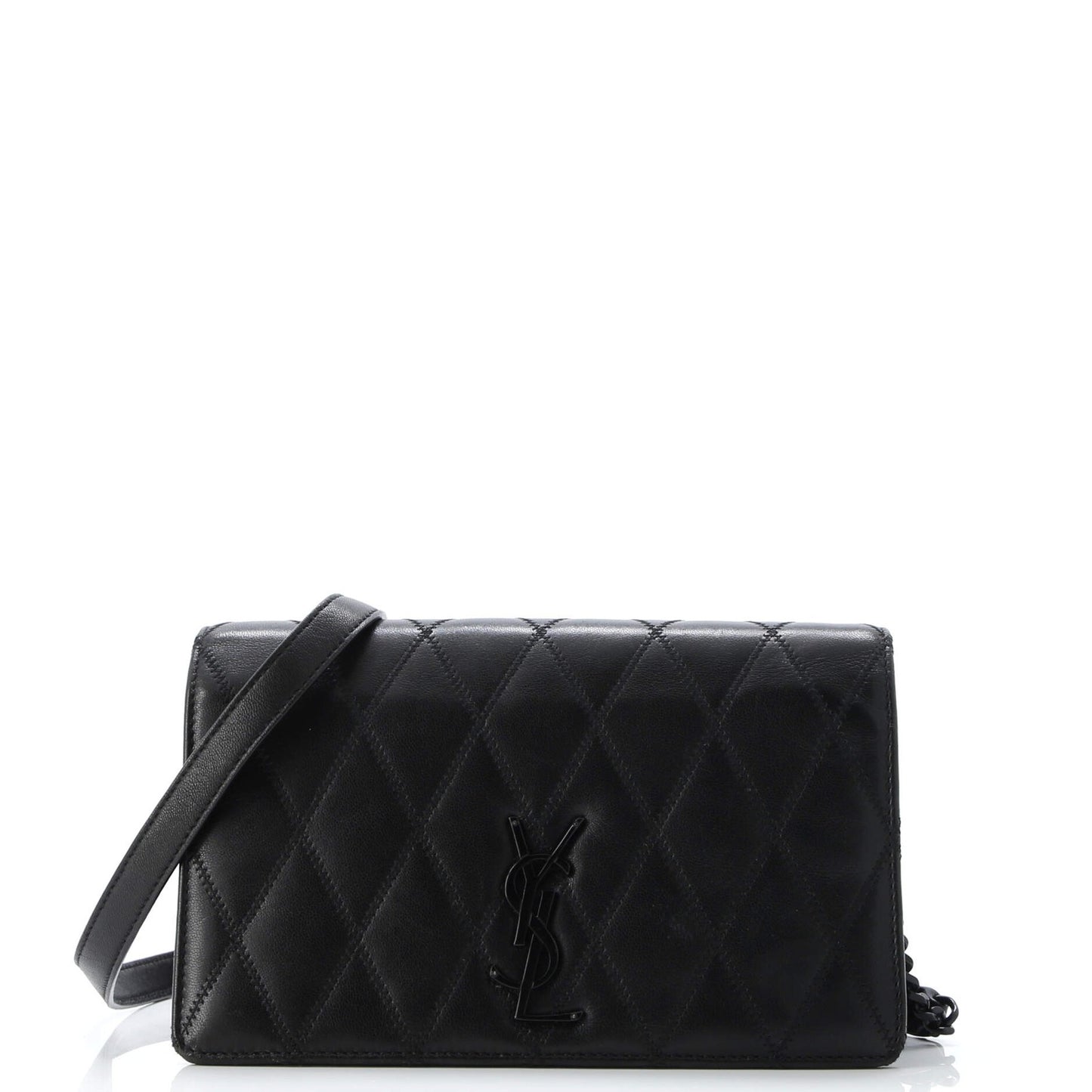 Saint Laurent Angie Chain Shoulder Bag Quilted Leather Small
