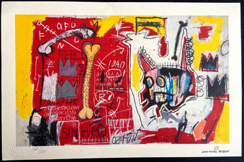 Jean-Michel-Basquiat, Coa Lithograph Signed Numbered In Pencil