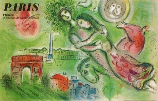 Marc Chagall Poster Paris Opera Vintage French Travel