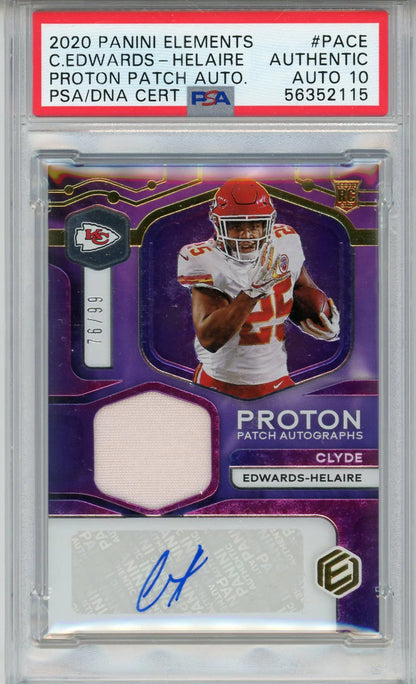 Clyde Edwards-Helaire Autographed 2020 Panini Elements Proton Patch Rookie Card