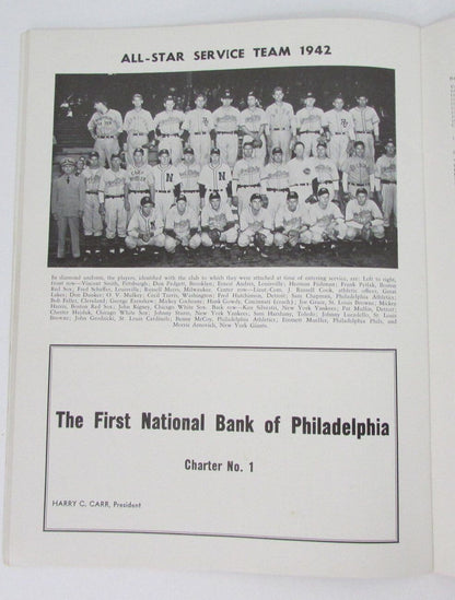 1943 Baseball All-Star Game Program Vintage Rare