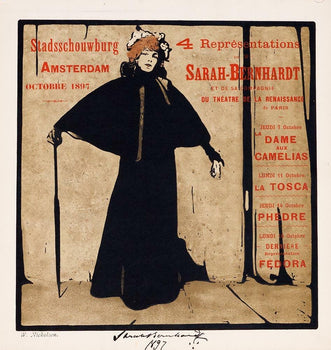 Sarah Bernhardt Beggarstaff Nicholson Stone Lithograph 1897 Important Poster