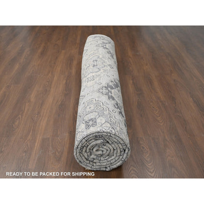 13'9"X17'9" Gray Wool Hand Knotted Anatolian Design Oversized Rug