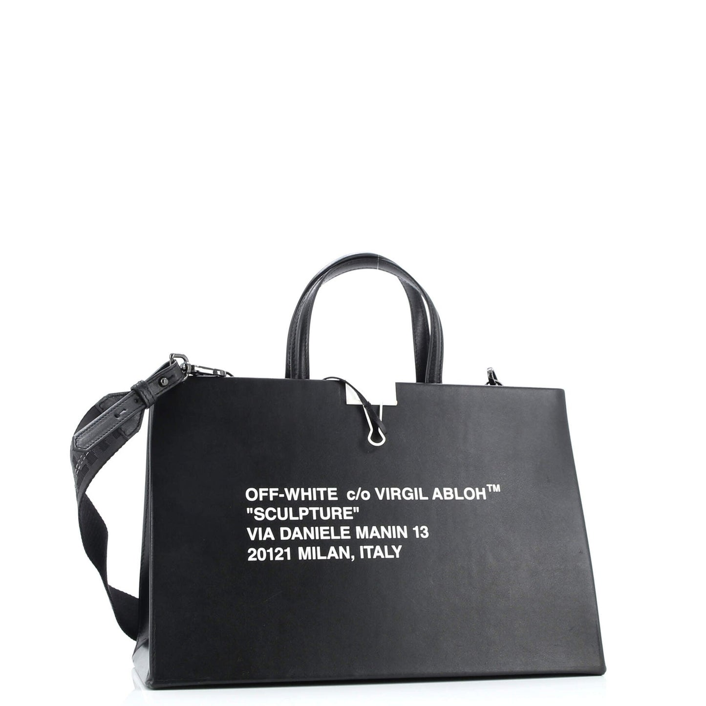 Off White Box Tote Printed Patent Medium