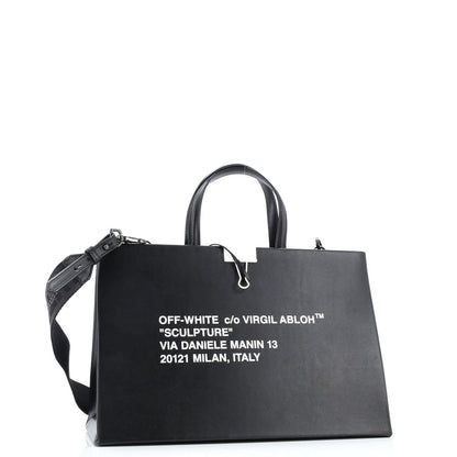 Off White Box Tote Printed Patent Medium