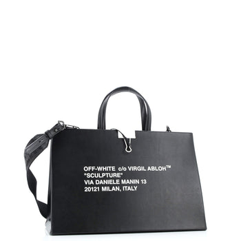 Off White Box Tote Printed Patent Medium