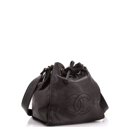 Chanel Vintage Cc Drawstring Bucket Bag Caviar Small