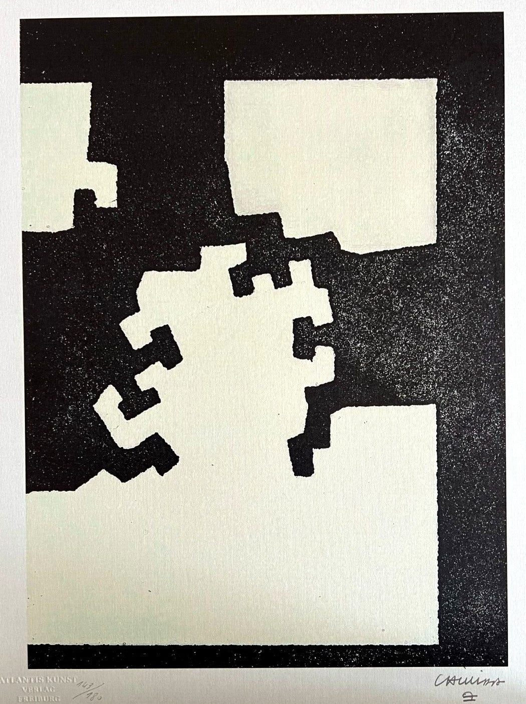 Eduardo Chillida Lithograph Coa Signed Numbered By Hand In 180Ex