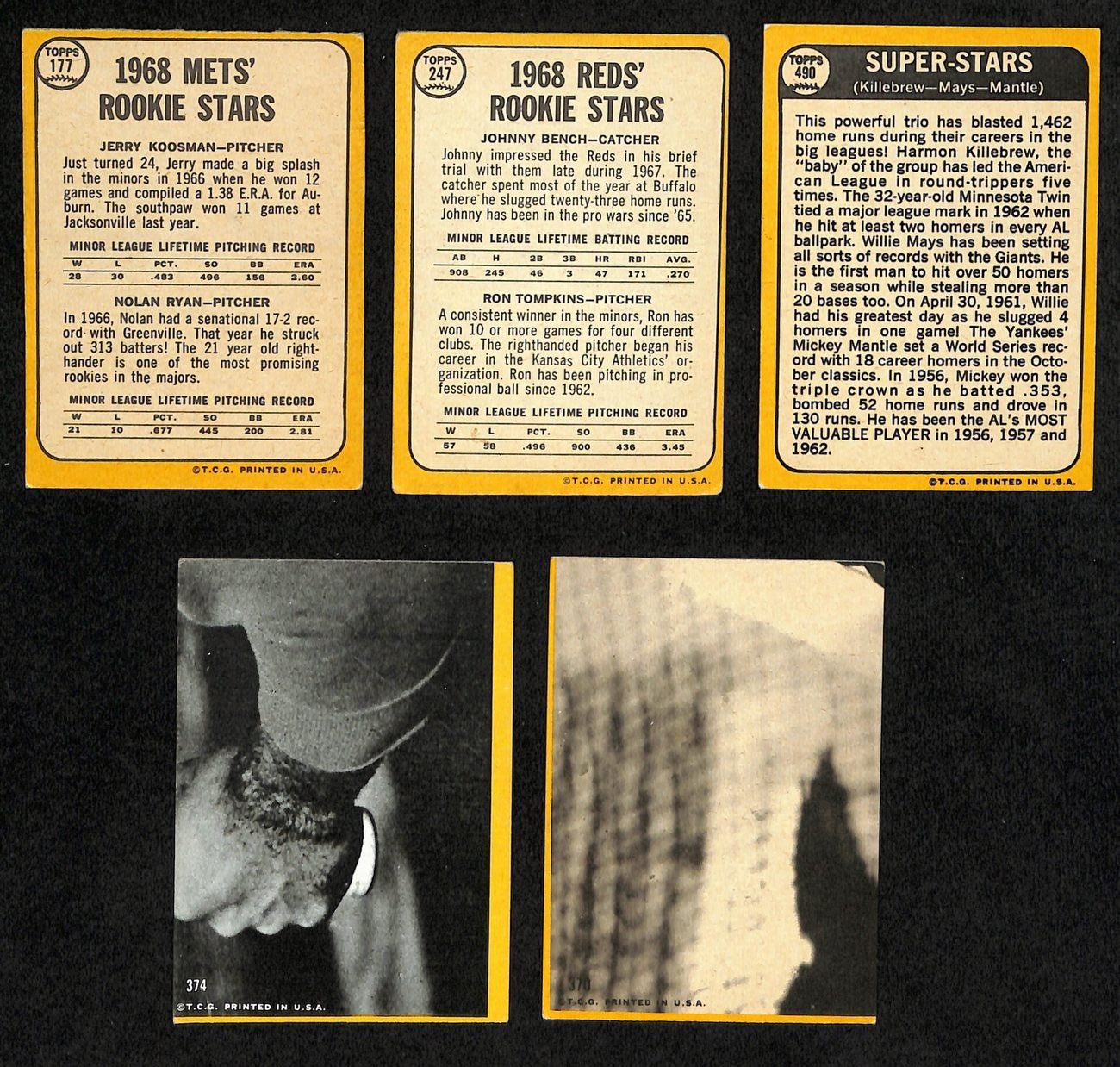 1968 Topps Baseball Card Complete Set (1-598) Bench Ryan Mantle Mays 195367