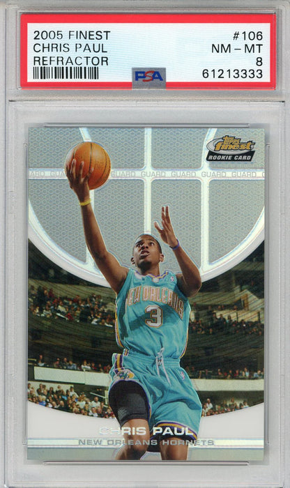 Chris Paul 2005 Topps Finest Refractor Card #106 (Psa Nm-Mt 8)