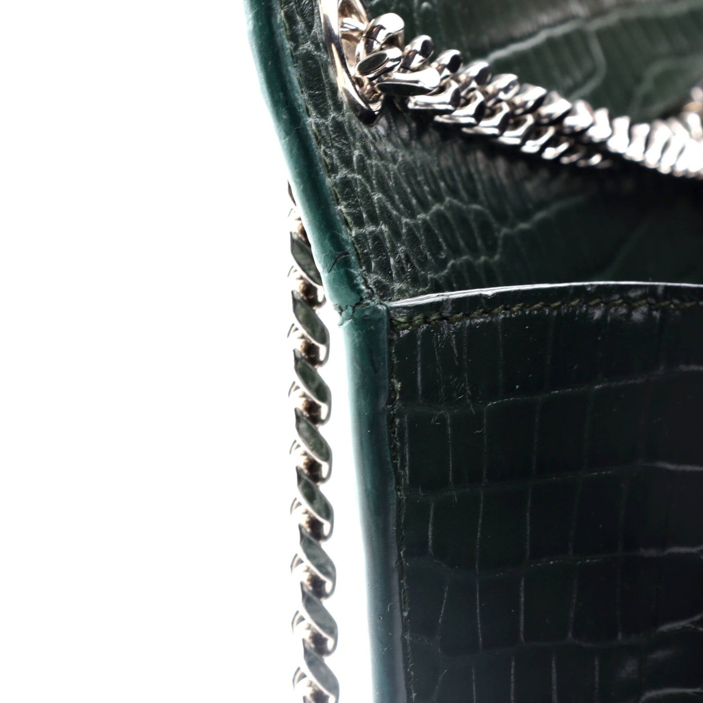 Saint Laurent Classic Monogram Tassel Crossbody Bag Crocodile Embossed Leather