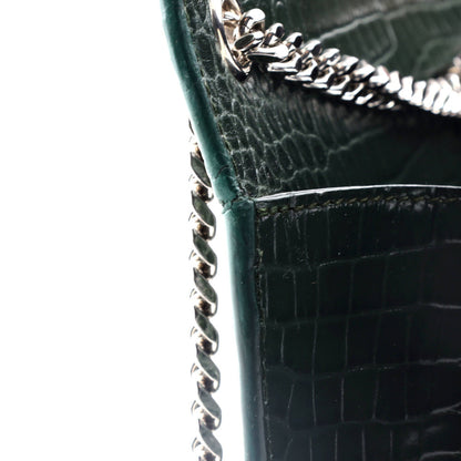 Saint Laurent Classic Monogram Tassel Crossbody Bag Crocodile Embossed Leather