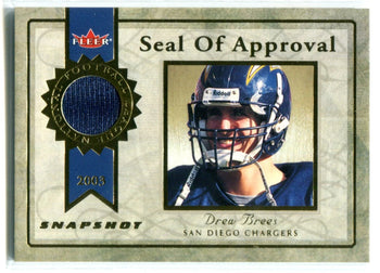 Drew Brees 2003 Fleer Seal Of Approval Jersey Card