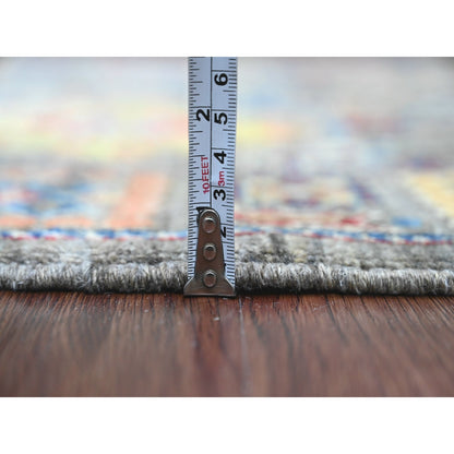 3'1"X5' Gray Peshawar With Ziegler Mahal Design All Wool Hand Knotted Rug