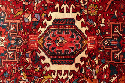 Karajeh Runner Rug Red Kitchen Carpet Vintage Oriental Design Geometric 4x11 ft
