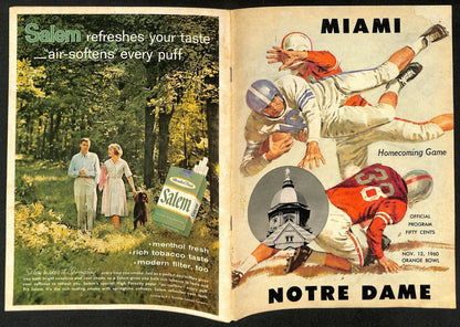 1960 Orange Bowl Miami  Vs Notre Dame College Football Game Program 196682