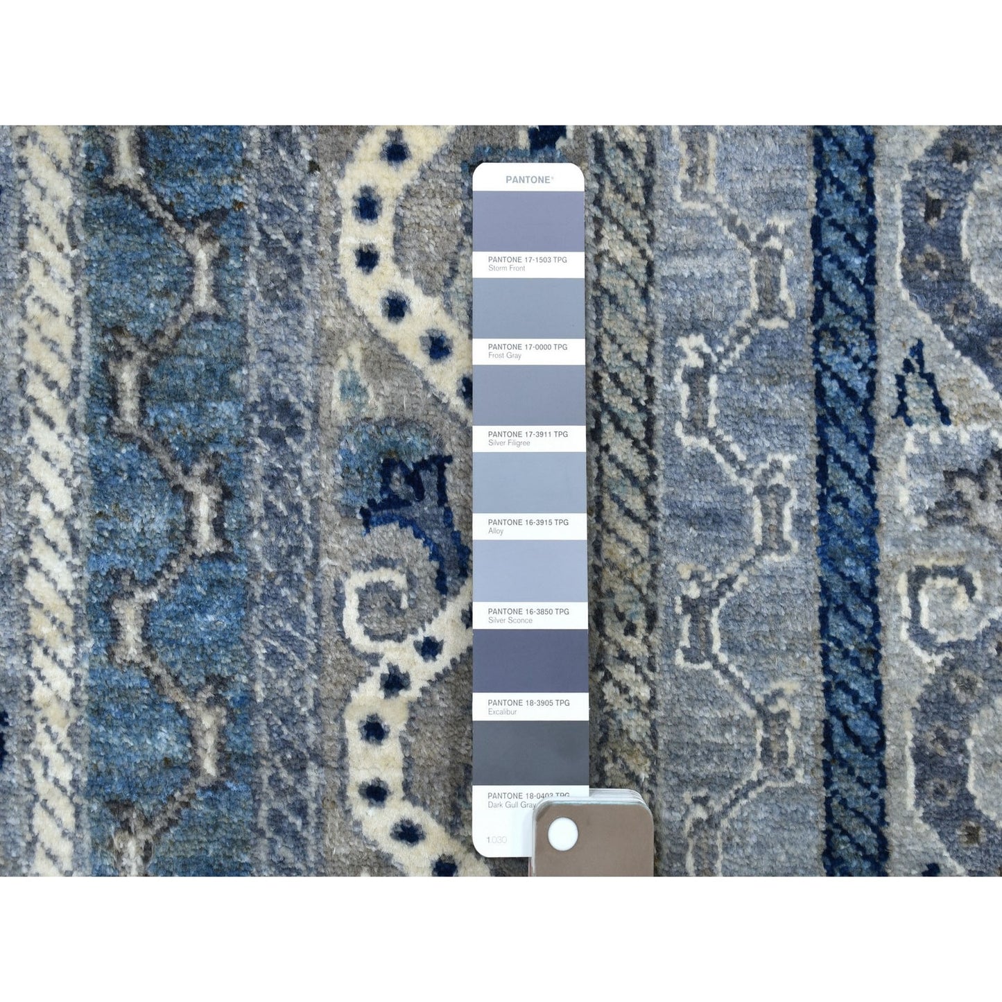 2'6"X9'7" Hand Knotted Gray Super Kazak With Shawl Design Wool Runner Rug