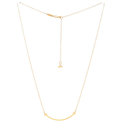 Tiffany & Co. T Smile Pendant Necklace 18K Rose Gold Small