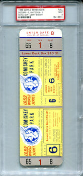 1959 World Series Baseball Game 6 Dodgers Vs. White Sox Full Game Ticket Psa 9