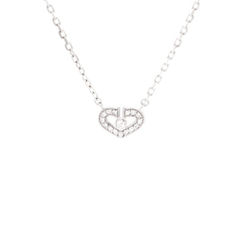 Cartier C Heart De Cartier Pendant Necklace 18K White Gold With Diamonds