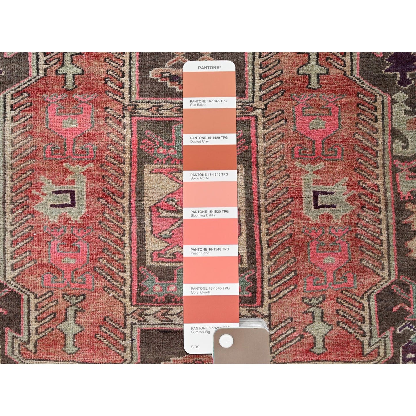2'7"X9'1" Peach Vintage Zoroastrianheris Hand Knotted Pure Wool Runner Rug