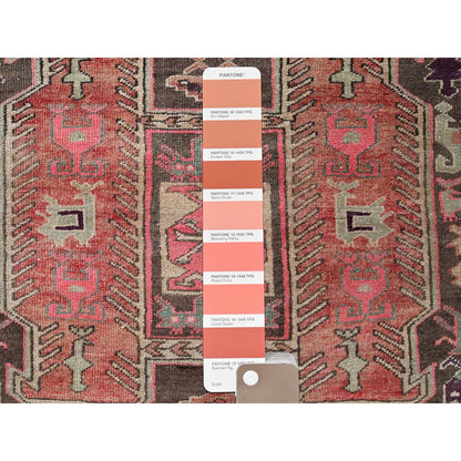 2'7"X9'1" Peach Vintage Zoroastrianheris Hand Knotted Pure Wool Runner Rug