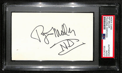 Rip Miller Cfb Hof Signed/Auto 3X5 Index Card Notre Dame Psa/Dna 189016