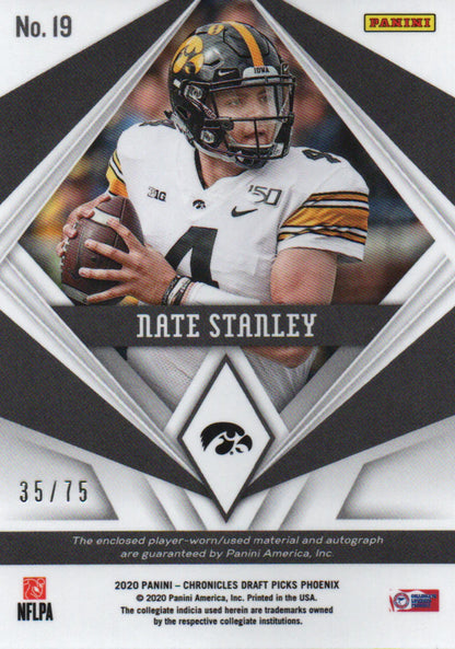 Nate Stanley Autographed 2020 Panini Chronicles