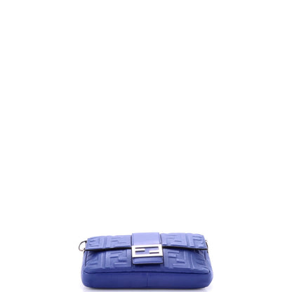 Fendi Baguette Convertible Belt Bag Zucca Embossed Leather Medium