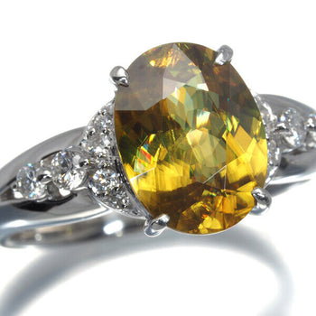 Sphene 3.01Ct Diamond 0.21Ct Ring 900 Platinum