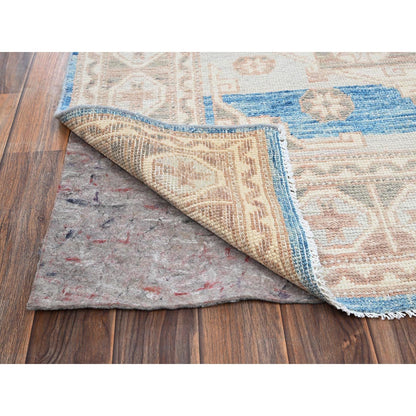 5'X6'9" Gray Wool Rug Turkish Knot Anatolian Village Design Hand Knotted