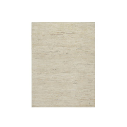 4'9"X6'4" White Modern Plain Design Pure Wool Hand Knotted Oriental Rug