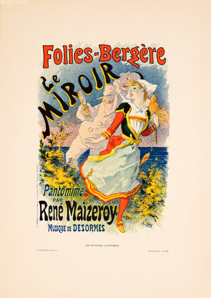 Folies Bergere Le Mirroir Jules Cheret For Les Affiches Illustrees 1896