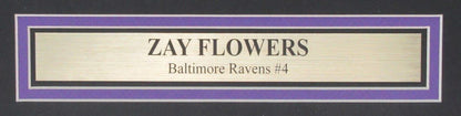 Zay Flowers Signed 16X20 Photo Baltimore Ravens Framed Beckett 186173