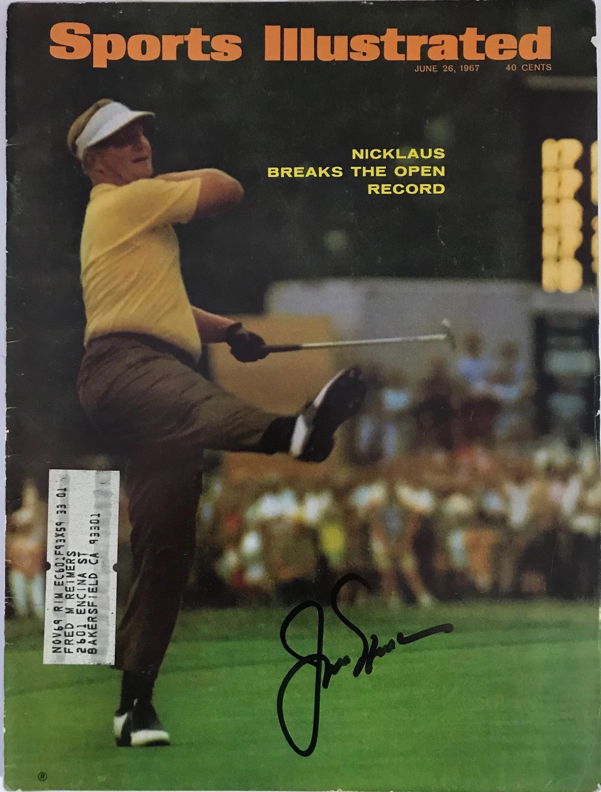 Jack Nicklaus Signed Sports Illustrated Magazine June 26,1967 (Jsa)