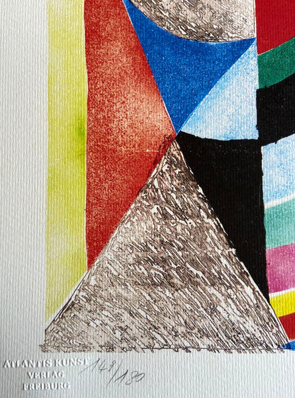 Sonia Delaunay Lithograph Coa Signed Op Numbered By Hand Joan/Mir