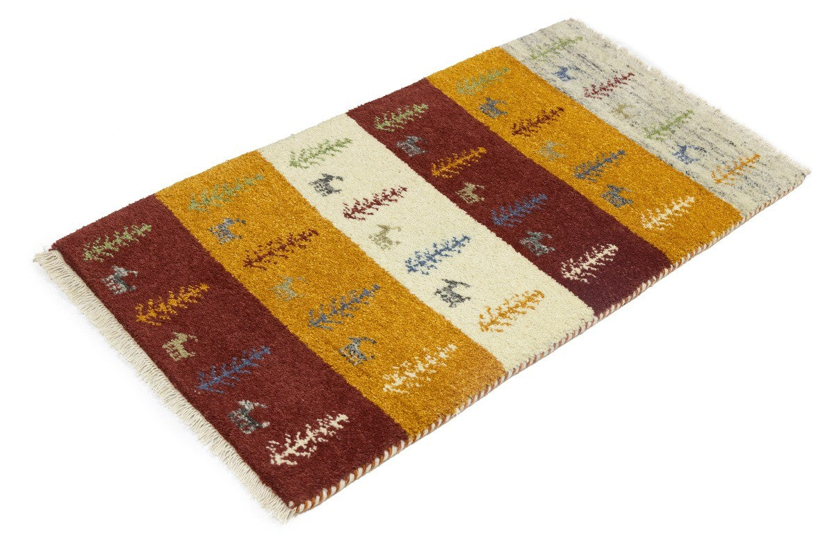 Handmade Multicolored Tribal Indo-Gabbeh Oriental Rug Plush Wool Carpet 2X4 ft