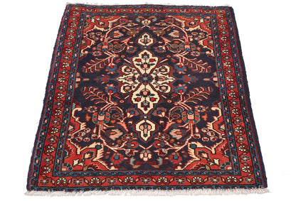 2X3 Ft Purple-Navy Traditional Oriental Rug