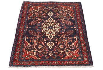 2X3 Ft Purple-Navy Traditional Oriental Rug