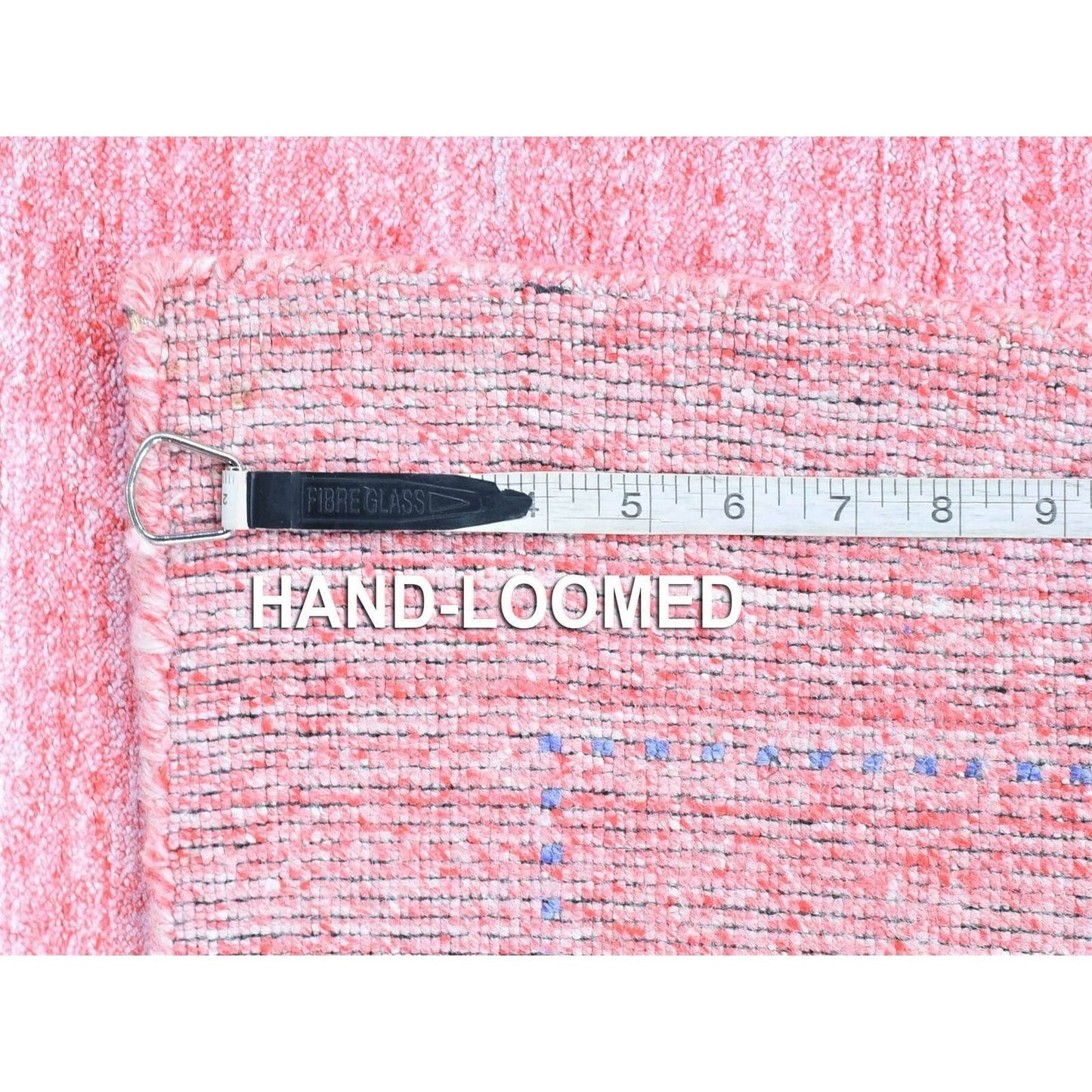 2'6"X17'10" Pink Folk Art Hand Loomed Wool-Silk Hand Loomed Runner Rug